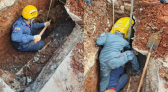 Trabalhador é soterrado durante desmoronamento em obra de esgoto em Santa Catarina