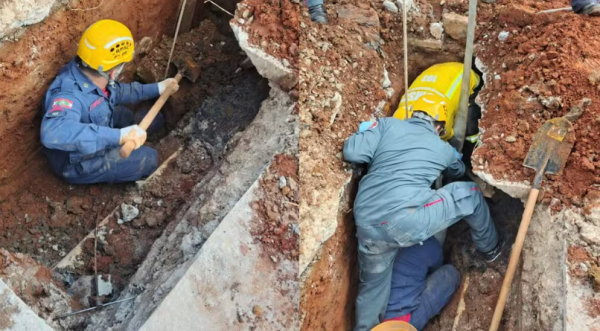 Trabalhador é soterrado durante desmoronamento em obra de esgoto em Santa Catarina