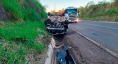 Veículo capota na BR 163 e motorista fica ferido, em SMOeste
