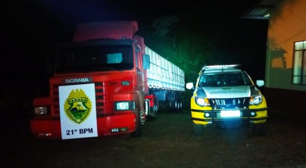 Polícia Militar intercepta caminhão com carga de ilícitos na BR-280