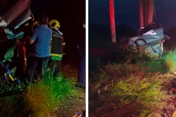 Quatro pessoas morrem na BR-470 em acidente que teve carro dobrado ao meio em SC