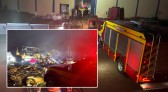 Incêndio atinge galpão de reciclagem e destrói cabine de caminhão