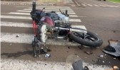 Motociclista fica ferido após colidir frontalmente contra carro