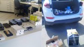 PRF apreende mais de 70 celulares e garrafas de bebidas importadas na BR-282