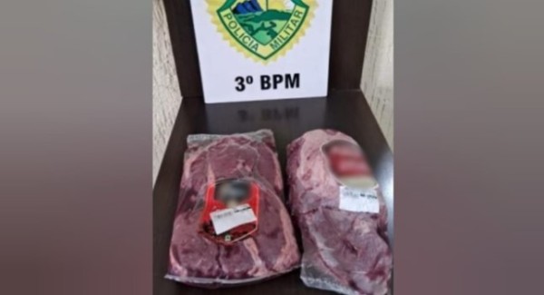 Casal é preso furtando picanha em supermercado