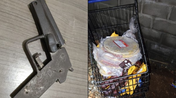 Adolescente armado é apreendido e homem é preso após furto em supermercado