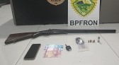 BPFRON e PCPR prendem homem com arma, munições e droga em Planalto- PR