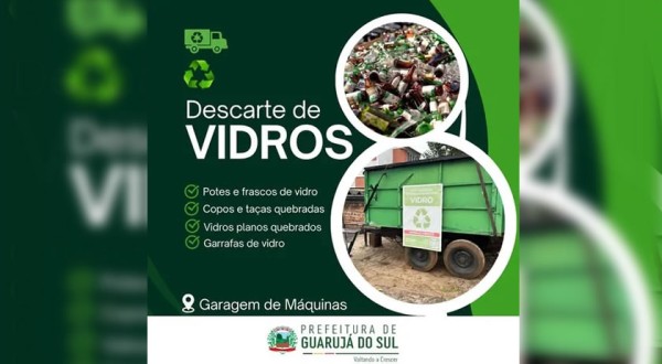 Prefeitura disponibiliza carretão para descarte de vidros