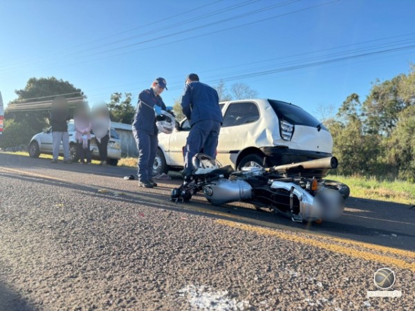 Motociclista sofre fratura em acidente na SC-492