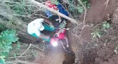 Bombeiros salvam filhote de cachorro que caiu em buraco