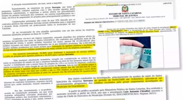 Operação Mensageiro: propina tinha taxa de 13%, diz MPSC