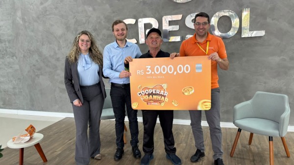 Associado da Cresol Fronteiras ganha R$ 3 mil na promoção Cooperar é Ganhar