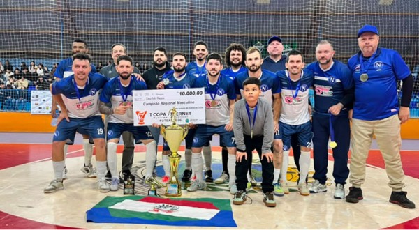 Associação Nacional conquista tricampeonato invicto da Copa FiberNet e reforça sonho de disputar o Catarinense Série Bronze