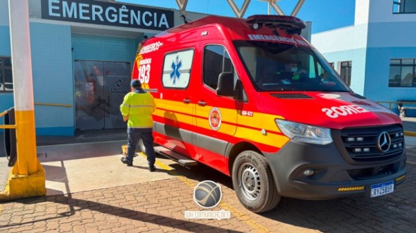 Homem sofre ferimento grave na perna após ser atingido por carretão agrícola