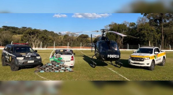 Ação Integrada envolvendo a Polícia Civil, pelo SAER-FRON, e Polícia Miliar Rodoviária Estadual, prende duas pessoas e apreende grande quantidade de drogas no Oeste