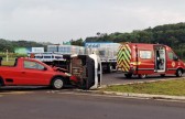 Carro da saúde se envolve em acidente de trânsito no trevão