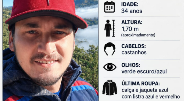 Família procura homem de 34 anos desaparecido há dez dias