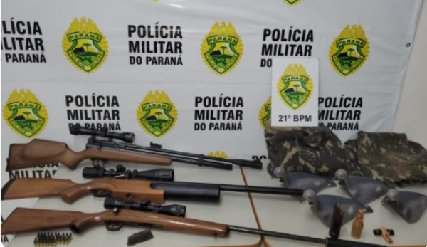 Patrulha Rural apreende armas de fogo em veículo de caçadores