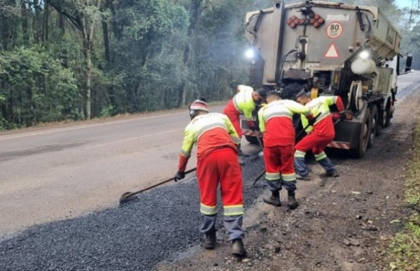 Trânsito nas BRs 282 e 158 tem “pare e siga” para obras do Dnit