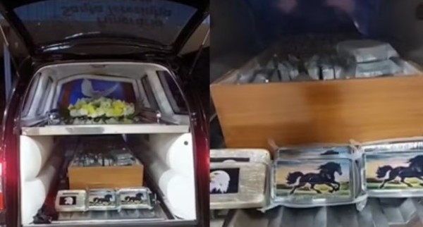 Motorista de carro funerário é preso com mais de 160 kg de cocaína escondidos em caixão