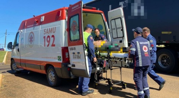 Homem se envolve em acidente de trânsito na BR-163 e fica com a perna presa nas ferragens do veículo
