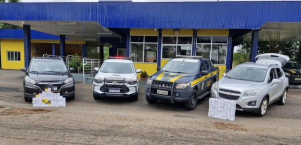 PRF e PM apreendem 170 celulares importados ilegalmente em Maravilha