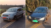 Colisão entre Prisma e EcoSport na Rodovia SC 161