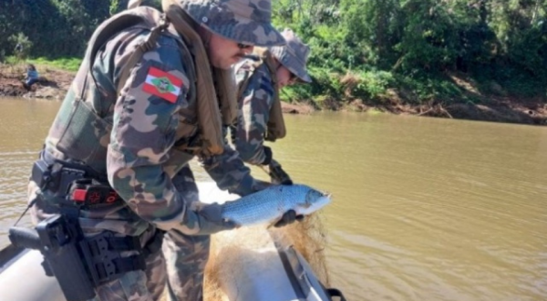 Material de pesca predatória é apreendida nos rios Uruguai e Chapecó