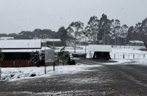 Quatro cidades de SC registram neve nesta quinta-feira