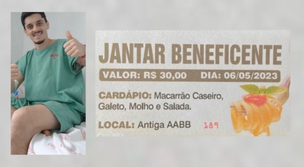 Família e amigos realizam jantar beneficente com o intuito de ajudar nas despesas pós-operatórias de Gesiel Oliveira