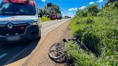 Ciclista é resgatada em estado grave após colisão com carro na SC-163 entre SMOeste e Descanso