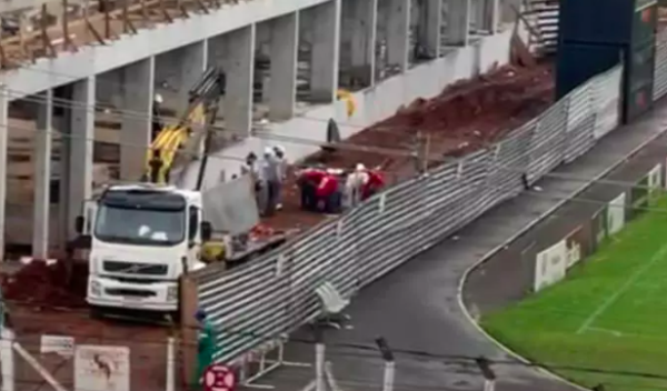 Jovem morre após choque durante trabalho em obra no estádio de Concórdia