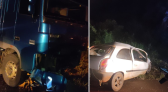 Batida frontal entre carro e caminhão na BR-373 em Candói deixa cinco mortos