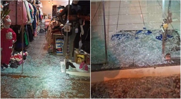 Bandidos arrombam e furtam duas lojas no centro