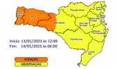 SC tem alerta de chuva intensa e risco de granizo a partir desta sexta-feira