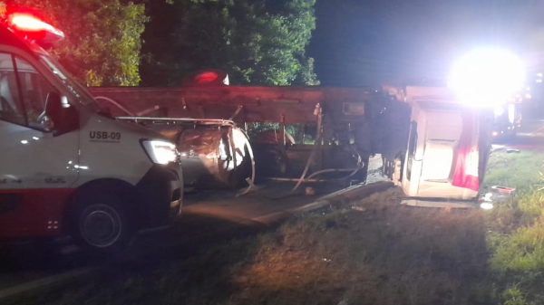 Grave acidente na BR-163 deixa homem ferido na Linha Palmerinha