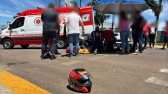 Acidente de trânsito no centro deixa mulher ferida