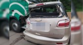 Homem fica ferido em acidente entre carro e carreta na BR-163 em Capitão Leônidas Marques