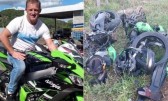 Moto fica em pedaços em grave acidente que terminou com morte de homem em SC