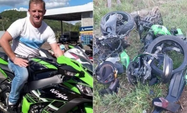 Moto fica em pedaços em grave acidente que terminou com morte de homem em SC