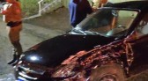 Mulher fica presa às ferragens após colidir carro em muro no Oeste de SC