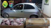 Veículo é apreendido com 8 caixas de picanha