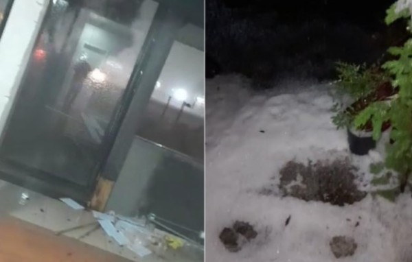 Granizo deixa calçadas brancas, assusta moradores e causa prejuízos em SC
