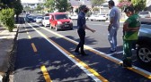 Ciclofaixa é implantada na Rua Marcílio Dias