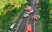 Colisão frontal entre carros deixa três mortos em dia de Natal no Oeste de SC
