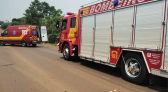 Acidente de trânsito é registrado na BR-163 no trevo de acesso a aduana de cargas