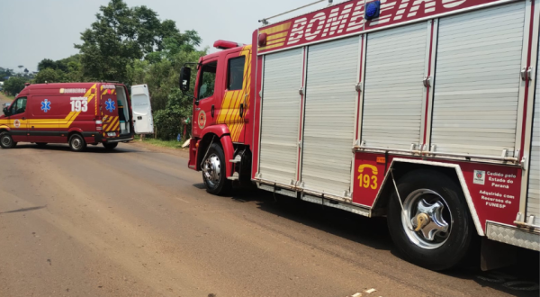 Acidente de trânsito é registrado na BR-163 no trevo de acesso a aduana de cargas