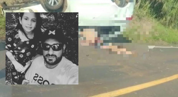 Pai e filha morrem em capotamento na PR-471