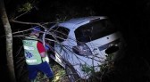 Veículo de São Miguel do Oeste  sai de pista e condutora fica ferida na SC-496