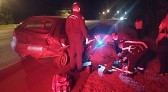 Mulher fica ferida em colisão traseira na Serra do BNH